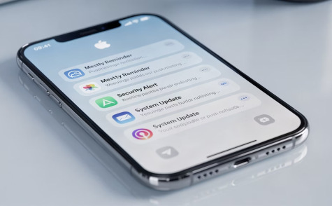 Phone showing iOS push notifications on the lock screen